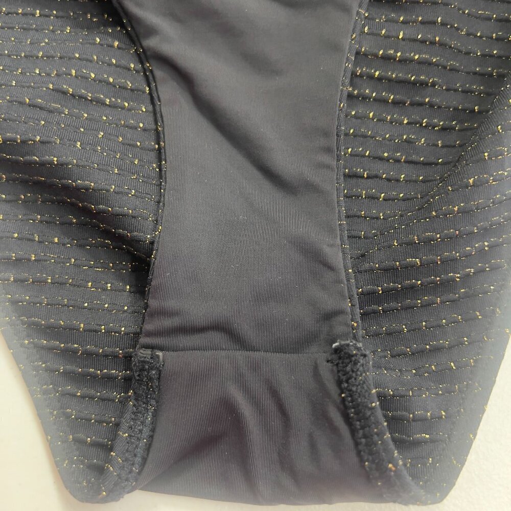 Beach Bunny Black Metallic Gold Bikini Bottoms XL Ring Detail - Picture 7 of 11